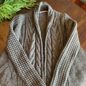 Elsamanda ( Anthropologie ) Grey  Chunky Wool And  Alpaca Blend Cardigan Size S